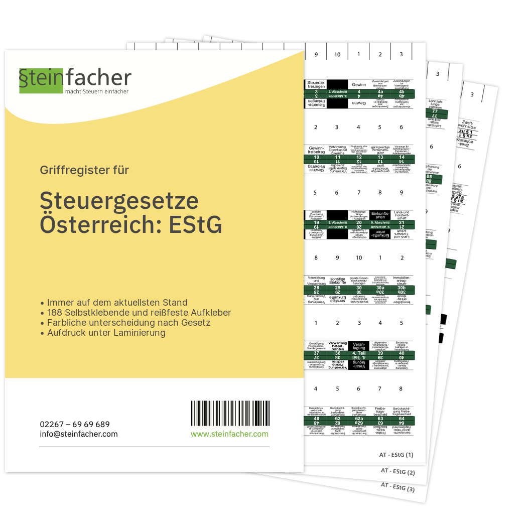 Griffregister AT: Einkommensteuergesetz (EStG) und Verordnungen (VO-EStG)