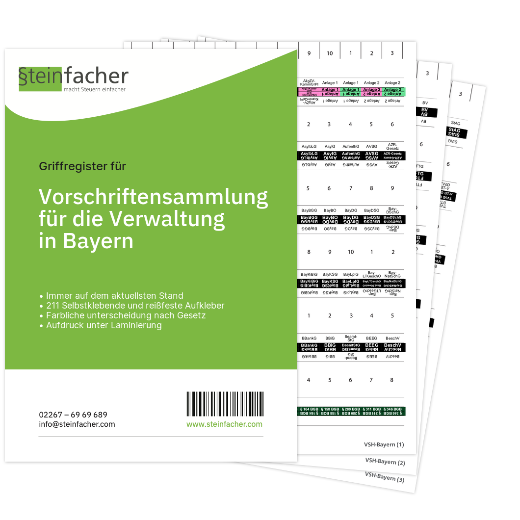 Griffregister für Vorschriftensammlung der Verwaltung in Bayern