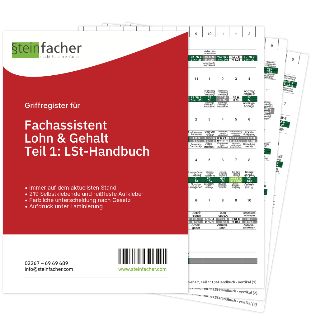 Griffregister für Fachassistent Lohn & Gehalt, Teil 1: LSt-Handbuch