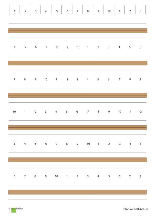 Steinfacher Griffregister-Aufkleber in der blanko Variante der Farbe hell braun