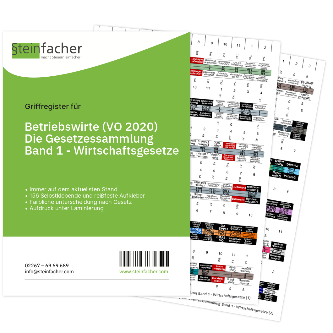 Betriebswirte (VO 2020) Die Gesetzessammlung Band 1 - Wirtschaftsgesetze