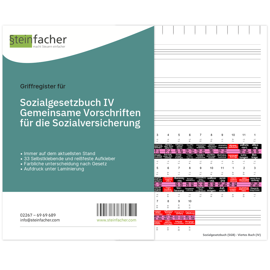 Sozialgesetzbuch (SGB) IV - Gemeinsame Vorschriften für die Sozialversicherung