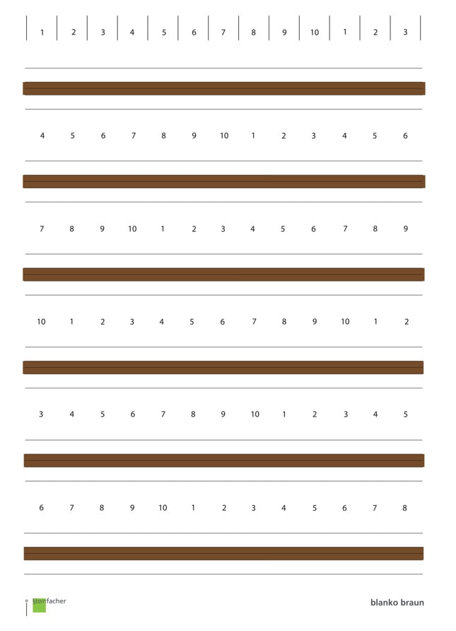 Steinfacher Griffregister-Aufkleber in der blanko Variante der Farbe braun