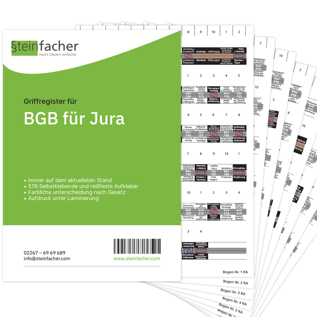 Griffregister BGB für Jura