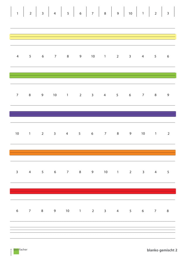 Steinfacher Griffregister-Aufkleber in der blanko Variante der Farbe gemischte Farben Teil 2