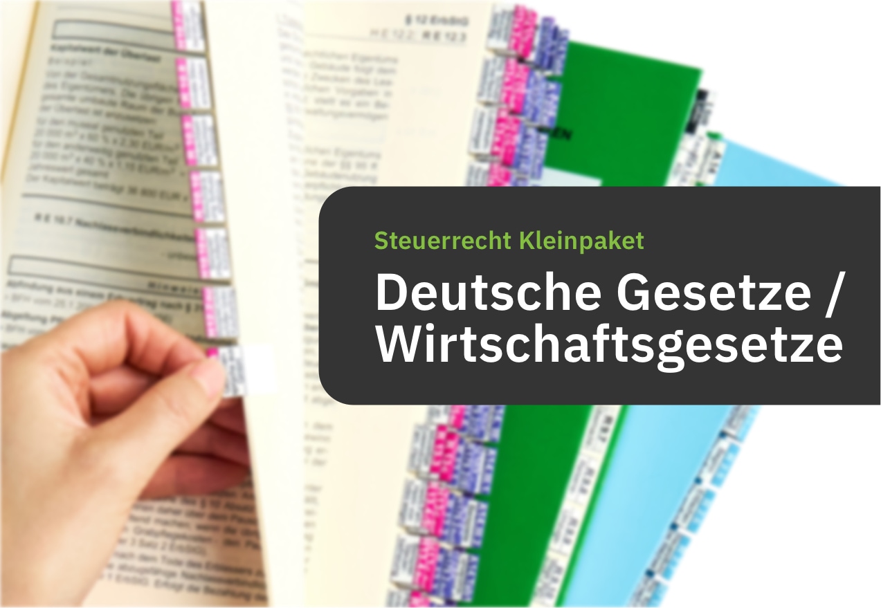 Steinfacher Steuerrecht Griffregister Kleinpaket für Deutsche Gesetze / Wirtschaftsgesetze