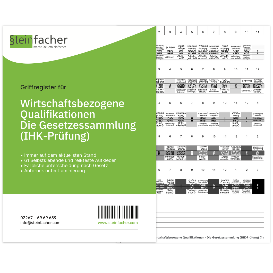 Wirtschaftsbezogene Qualifikationen - Die Gesetzessammlung (IHK-Prüfung)
