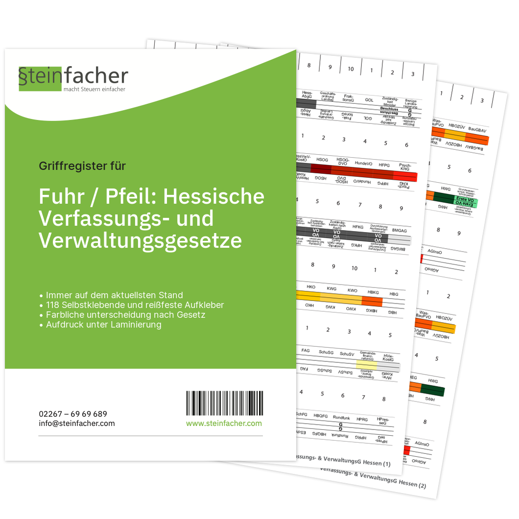 Griffregister für Fuhr / Pfeil Hessische Verfassungs- und Verwaltungsgesetze