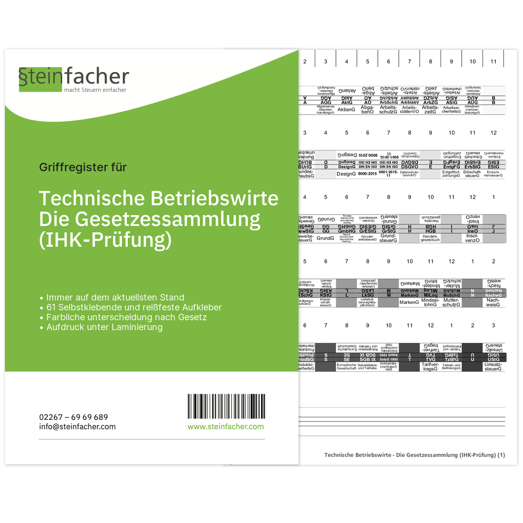 Technische Betriebswirte - Die Gesetzessammlung (IHK-Prüfung)